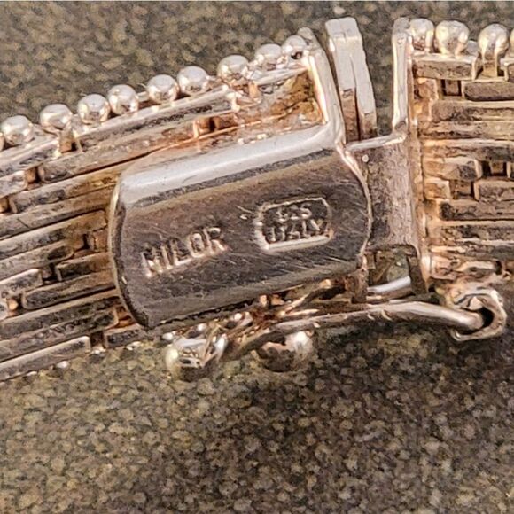 Milor Italy Sterling Silver Riccio Woven Link Bracelet - Picture 6 of 8